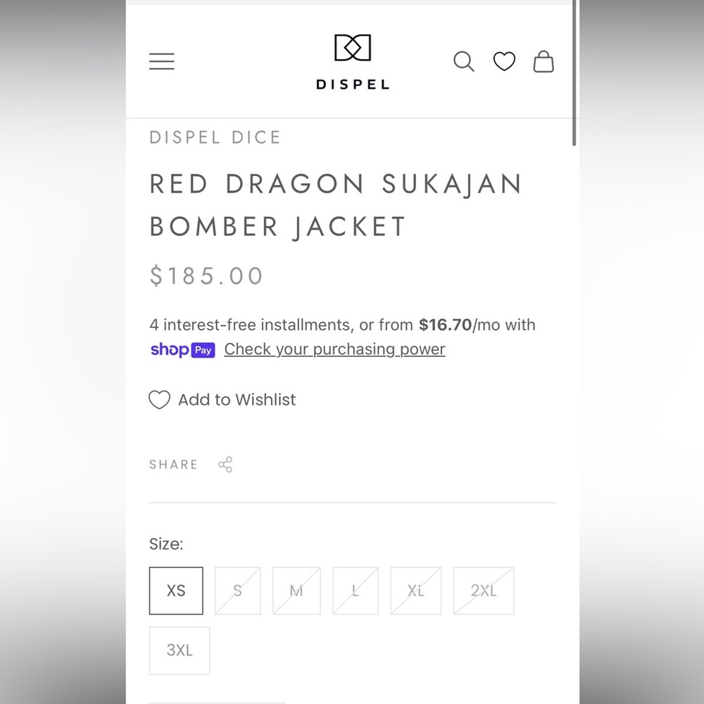 Dispel Red Dragon Sukajan Bomber Jacket Size S Unisex NWT - Picture 4 of 16